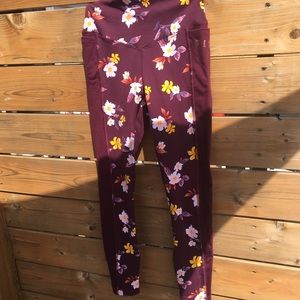 PINK flower leggings